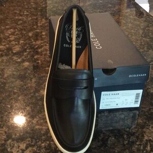 Cole Haan Black Leather Slip-On Loafers
